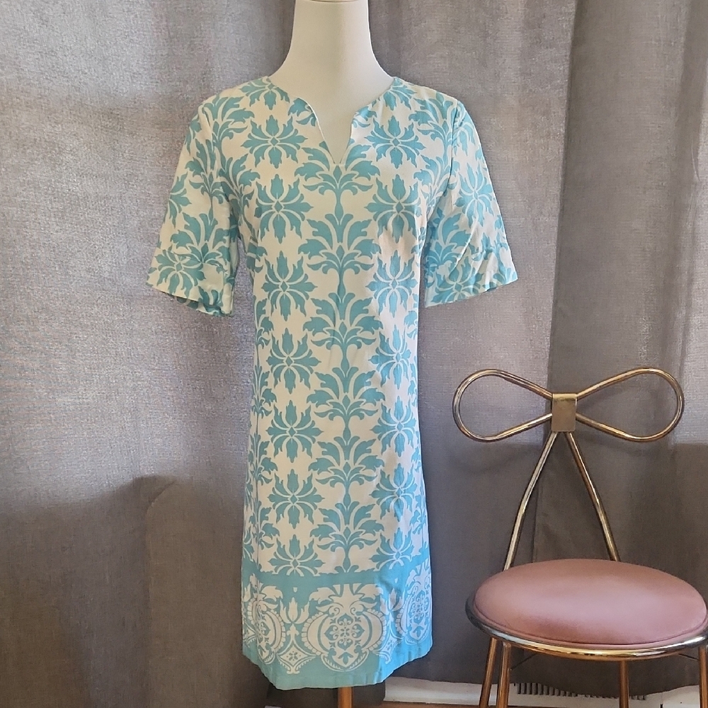 Ann Taylor Blue and White Patterned Mini Dress
